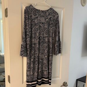 Michael Kors Black and White Paisley Dress